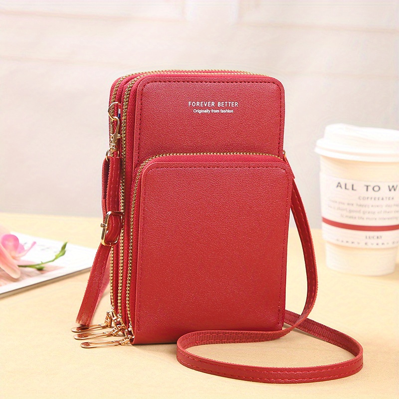 TEMU Women Crossbody Phone Purse Shoulder Strap Rfid Blocking Wallet Touch Screen Bag