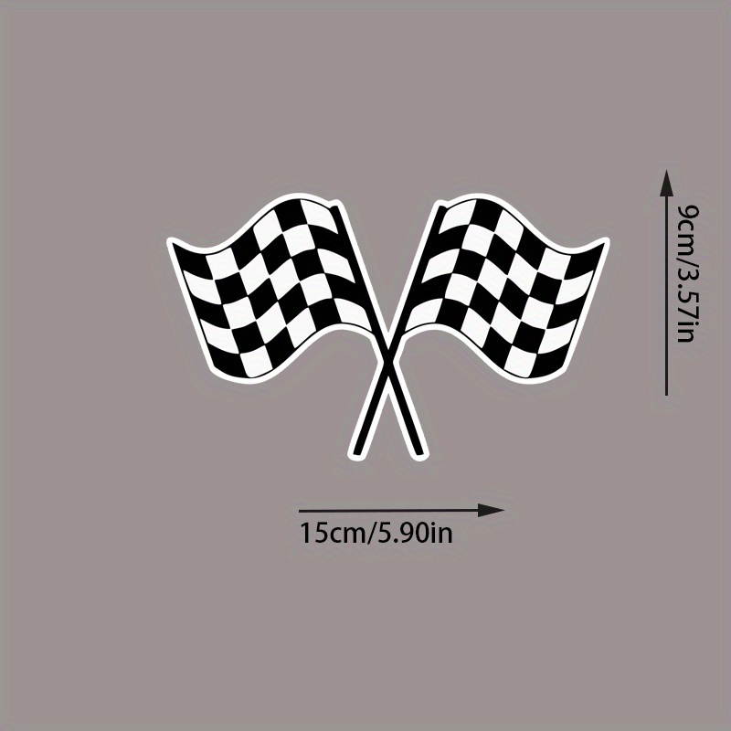 Matte Vinyl Checkered Flag Racing Themed Decal - Durable Self-adhesive Sticker For Cars And Laptops