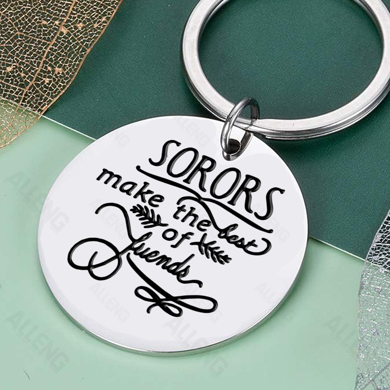 

Steel Keychain By Alleng - Sorority , , Inspirational Keyring, Keychain For Women, 1pc