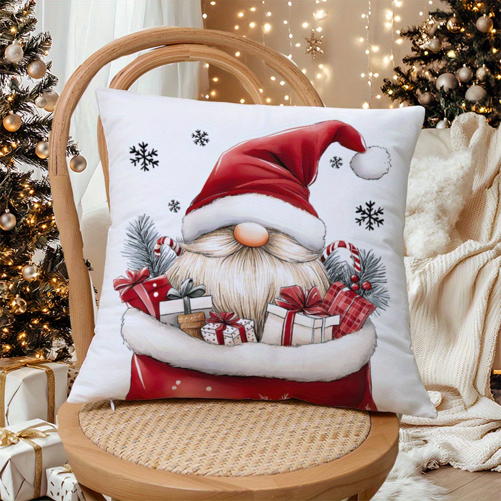 

1pc Christmas , 18x18 , Cushion , , , , For Sofa, Bed, Car, , Christmas Decor - Not Included