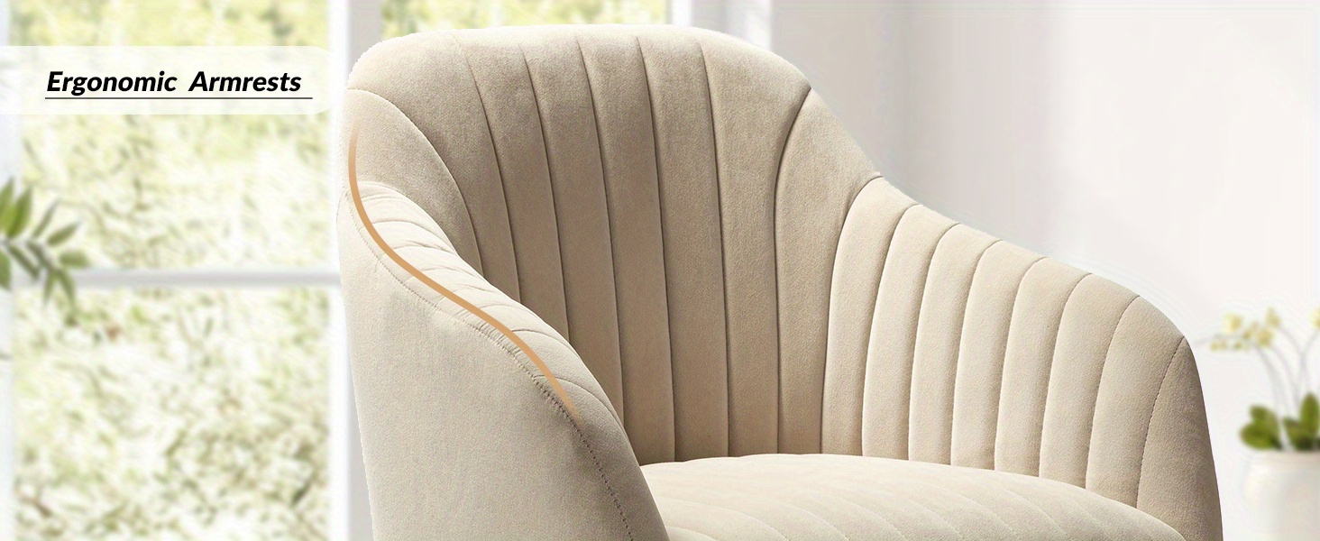 Golden Base Velvet Home Office Desk Chair