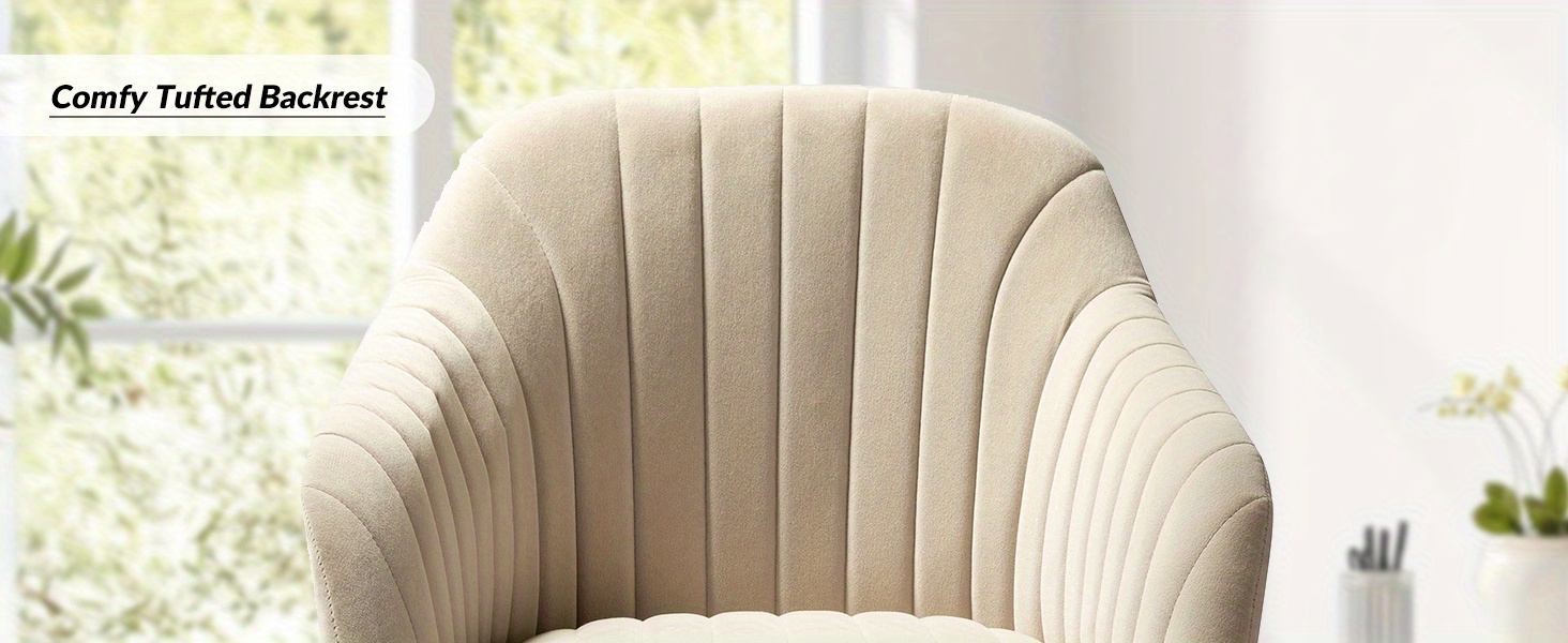 Golden Base Velvet Home Office Desk Chair