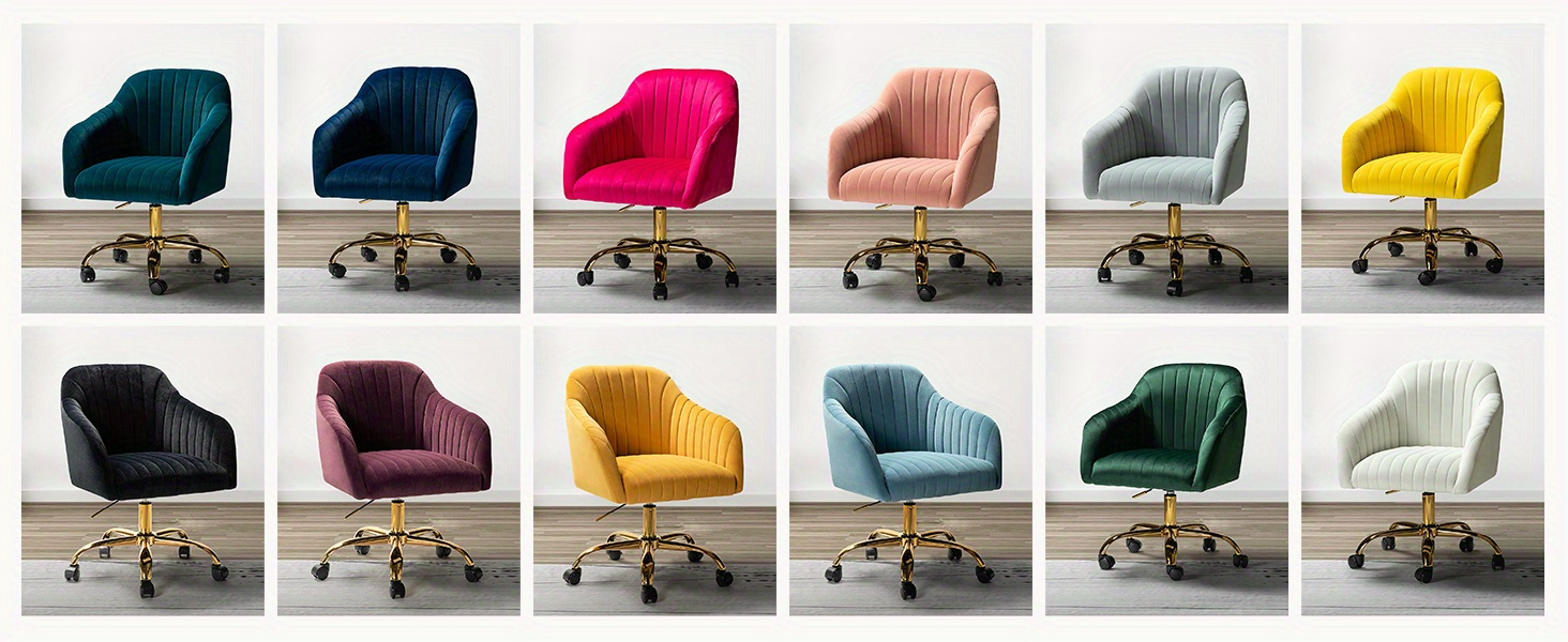 Golden Base Velvet Home Office Desk Chair