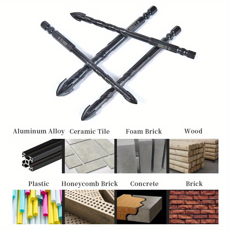 Set 7 Punte Per Piastrelle - Diametri 3/4/5/6/8/10/12mm, Attacco Esagonale Per Vetro, Ceramica E Legno - Foto 7