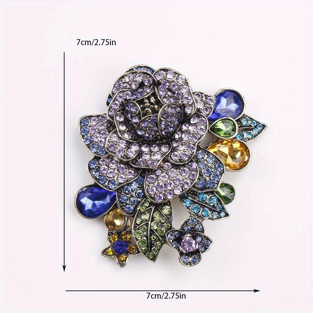 1pc luxurious punk style enamel   rose brooch exaggerated antique fashion flower tassel pin for women irregular shaped novelty accessory for coats dresses details 0