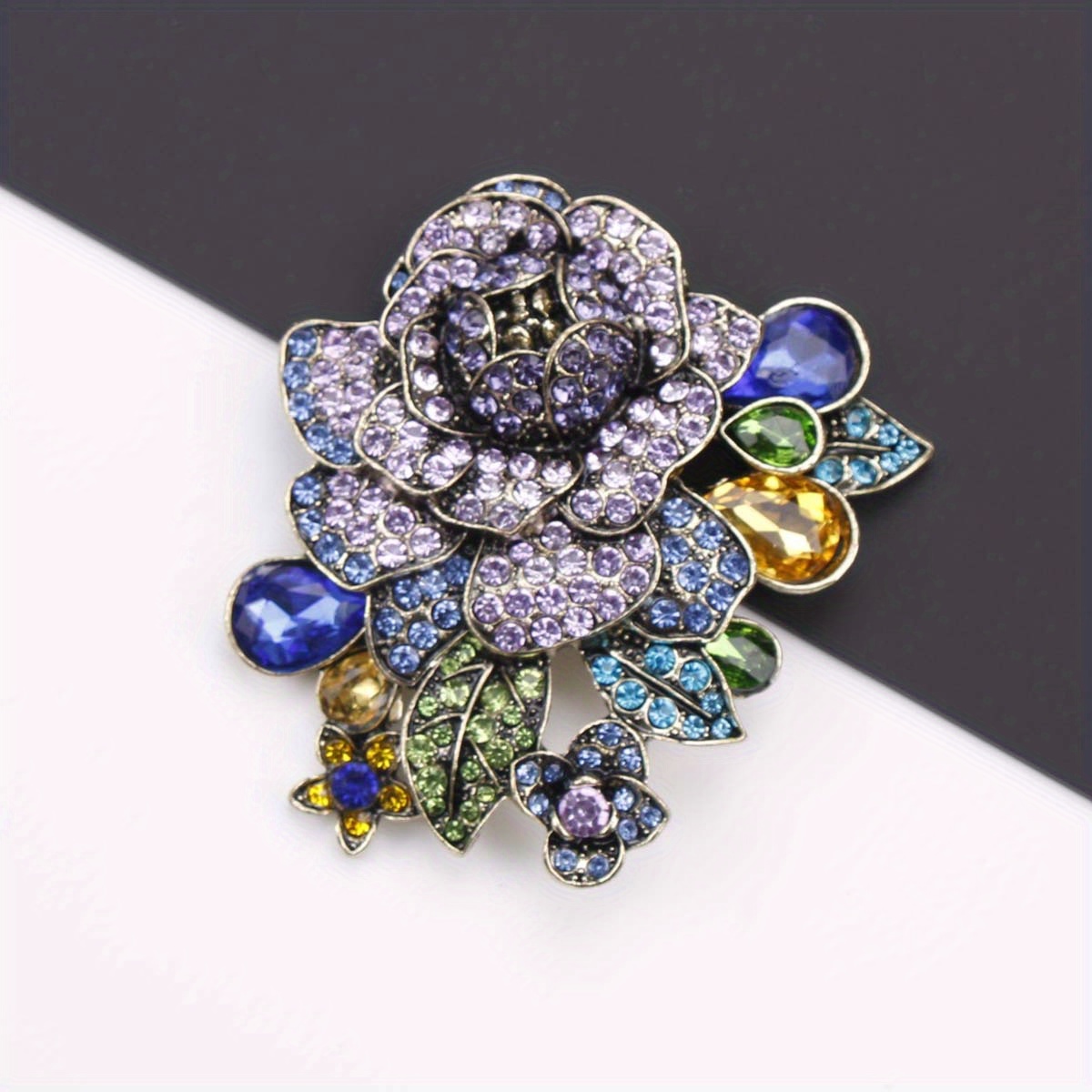 1pc luxurious punk style enamel   rose brooch exaggerated antique fashion flower tassel pin for women irregular shaped novelty accessory for coats dresses details 1