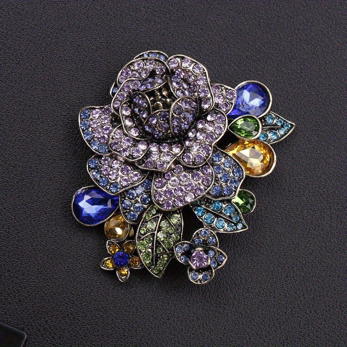 1pc luxurious punk style enamel   rose brooch exaggerated antique fashion flower tassel pin for women irregular shaped novelty accessory for coats dresses details 2