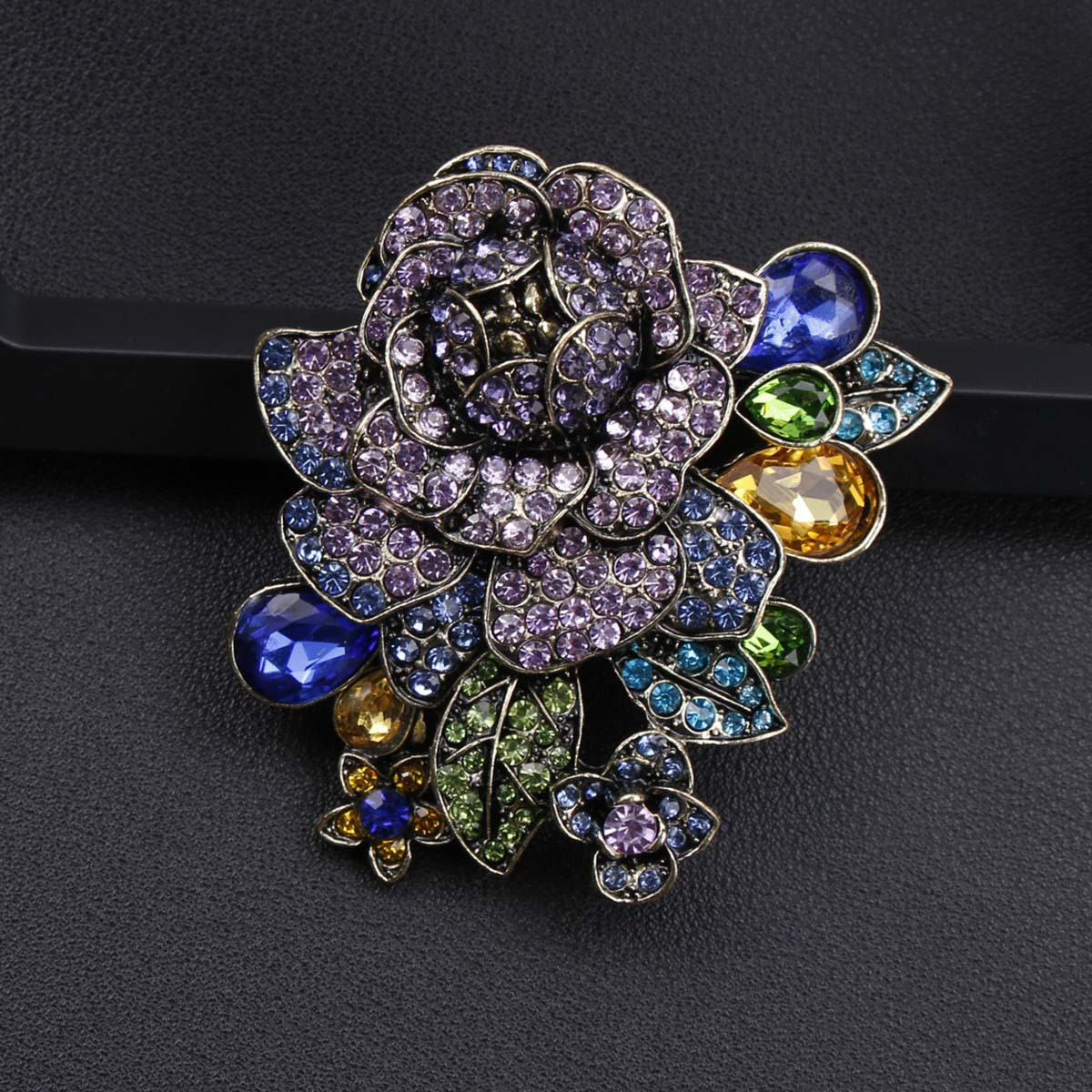 1pc luxurious punk style enamel   rose brooch exaggerated antique fashion flower tassel pin for women irregular shaped novelty accessory for coats dresses details 3