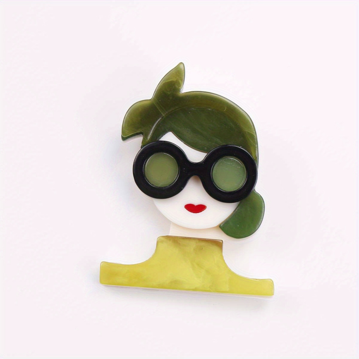 chic acrylic character girl brooch luxe punk style   enamel   unique cartoon inspired accessory for   punk style   irregular shape cartoon theme details 1