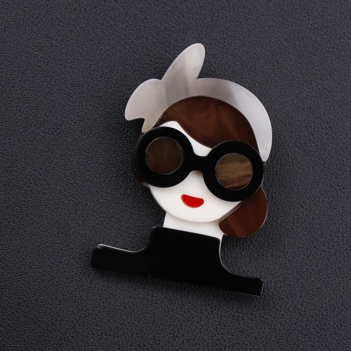 chic acrylic character girl brooch luxe punk style   enamel   unique cartoon inspired accessory for   punk style   irregular shape cartoon theme details 2