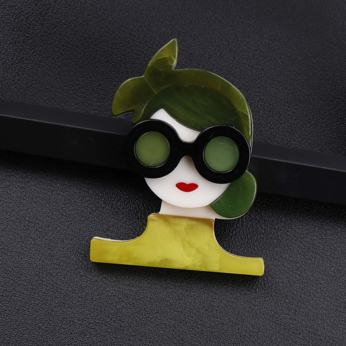 chic acrylic character girl brooch luxe punk style   enamel   unique cartoon inspired accessory for   punk style   irregular shape cartoon theme details 3