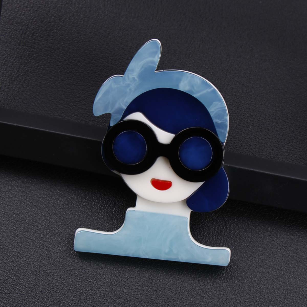 chic acrylic character girl brooch luxe punk style   enamel   unique cartoon inspired accessory for   punk style   irregular shape cartoon theme details 4