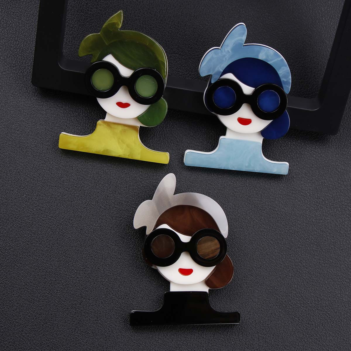 chic acrylic character girl brooch luxe punk style   enamel   unique cartoon inspired accessory for   punk style   irregular shape cartoon theme details 5