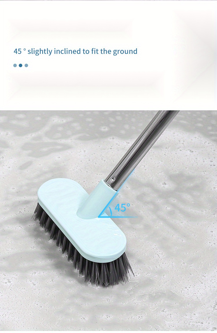 1pc   long handle bathroom floor brush manual tile cleaning tool with hard bristles for toilet and floor washing no dead angle design toilet ceramic tile details 3