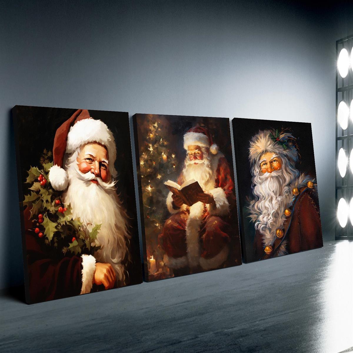 

Wooden Paintings-3- Set Christmas Art , Wooden Frame Decoration, Suitable For , , , Etc.