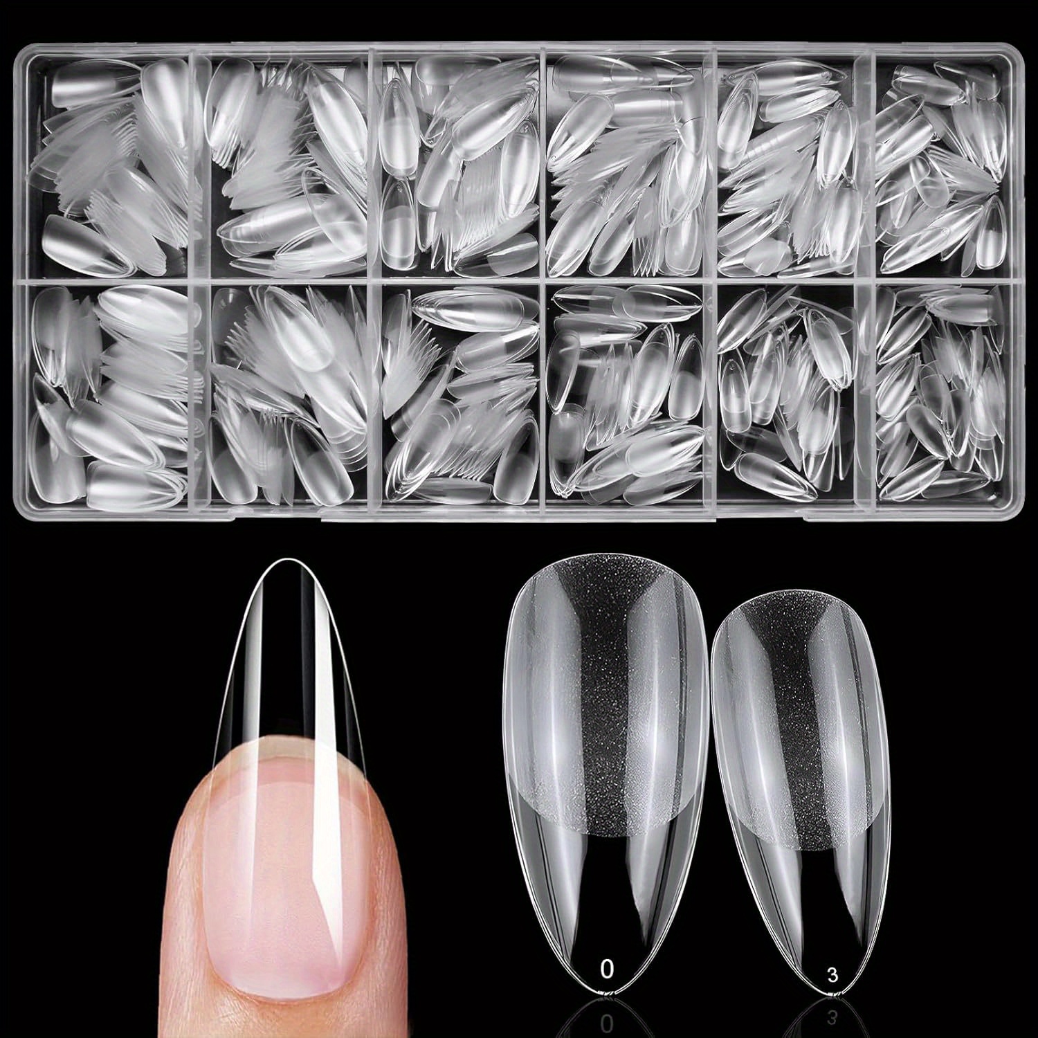 

600pcs - Gel X Full , Clear Fake For Diy & Use, 12