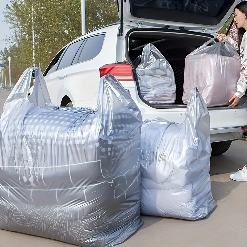 10 pack heavy duty plastic storage bags for moving non food contact durable dustproof and moisture proof packing bags for clothing quilts and luggage with convenient carry handles details 1