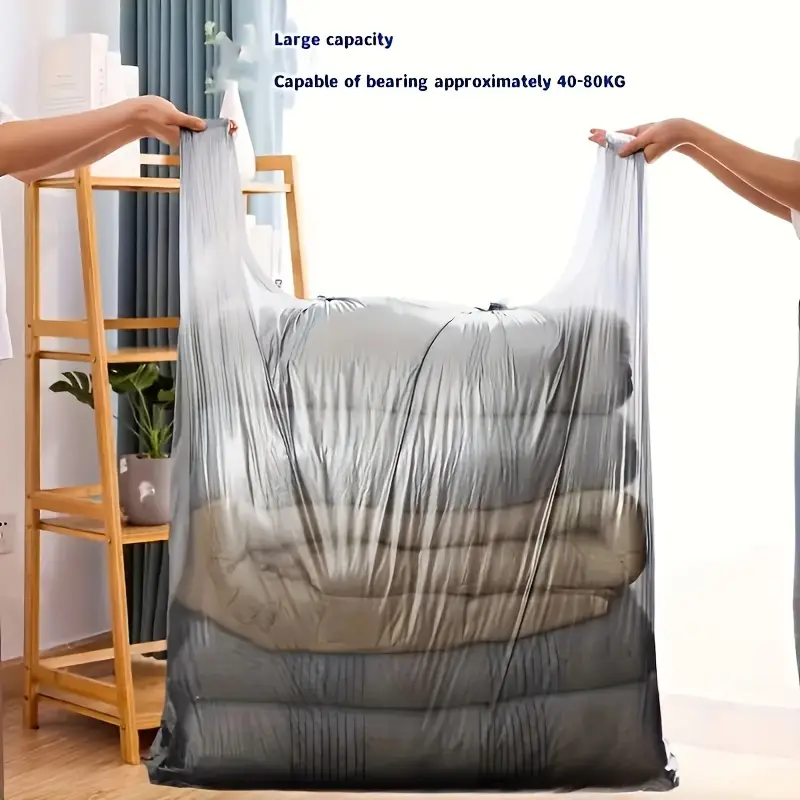 10 pack heavy duty plastic storage bags for moving non food contact durable dustproof and moisture proof packing bags for clothing quilts and luggage with convenient carry handles details 2