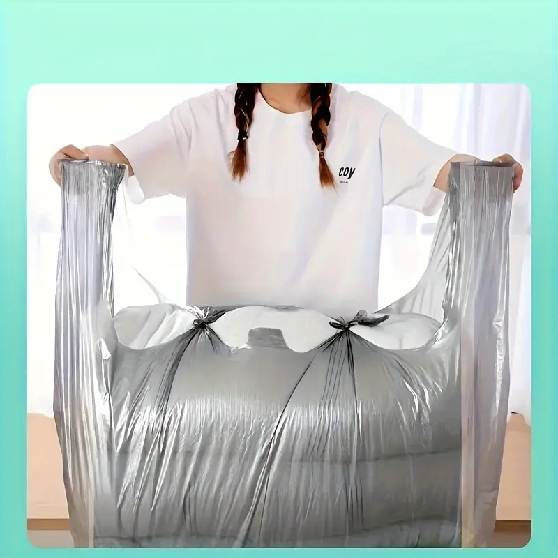 10 pack heavy duty plastic storage bags for moving non food contact durable dustproof and moisture proof packing bags for clothing quilts and luggage with convenient carry handles details 4