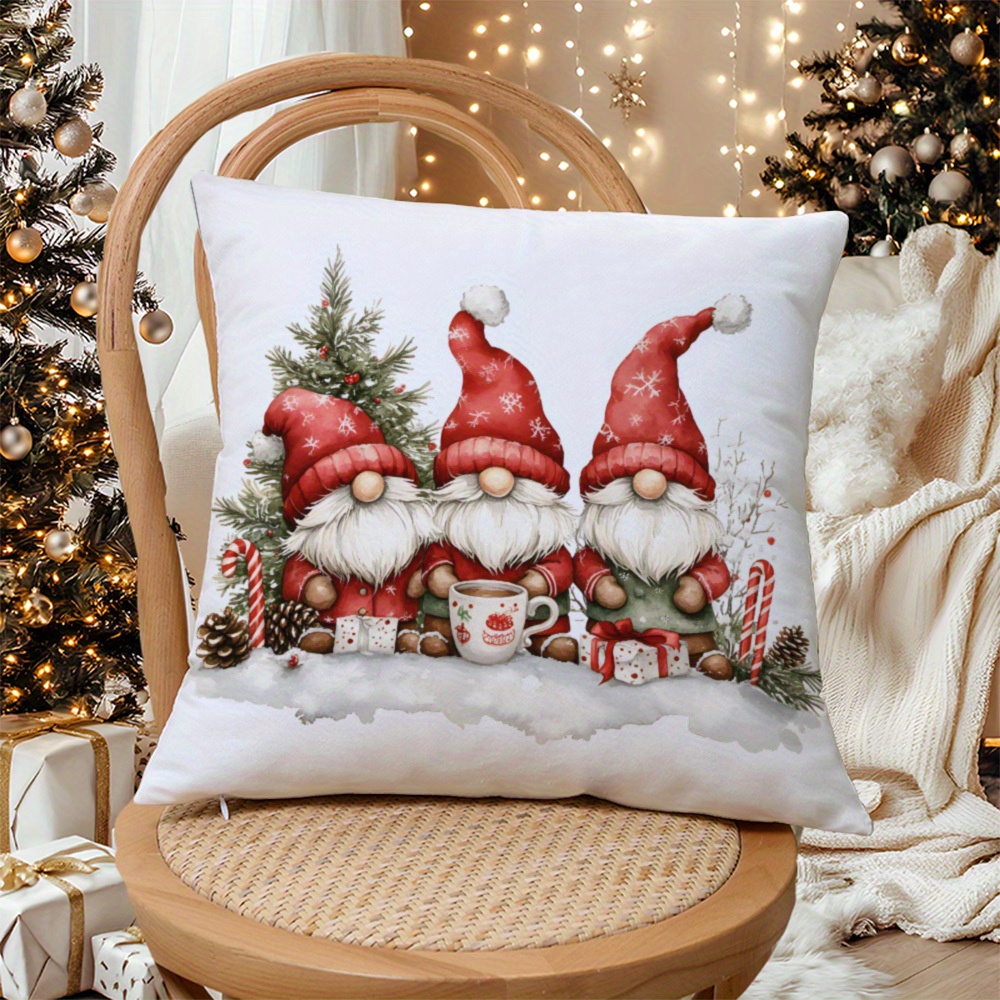 

1pc Christmas , 18x18 , Cushion , , Knit , , Contemporary , For Sofa, Bed, Car, , Christmas Decor - Not Included