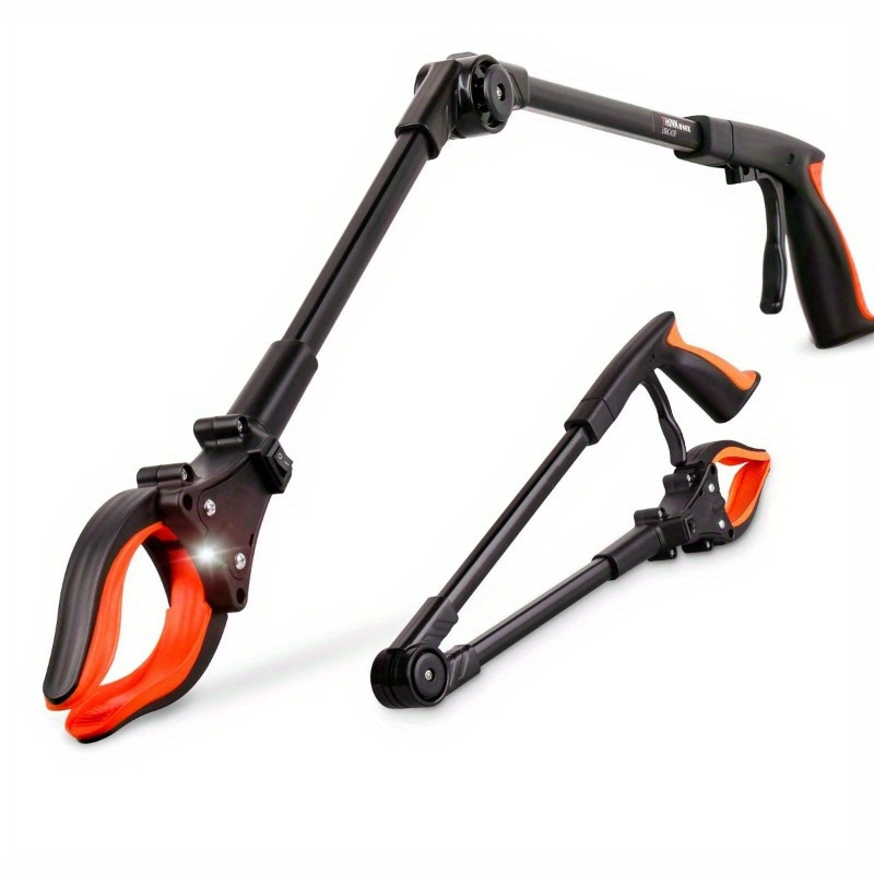 1set Foldable Gripper, Swivel, Pic k-up Aid with Magnetic Tip for Picking Up Trash