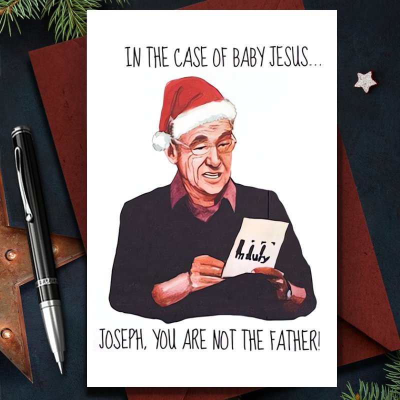 TEMU 1pc Funny "you Are Not Father" Christmas Card - 1pc Humorous Holiday Greeting Card, Suitable For Thanksgiving, Halloween, Birthday, Anniversary,