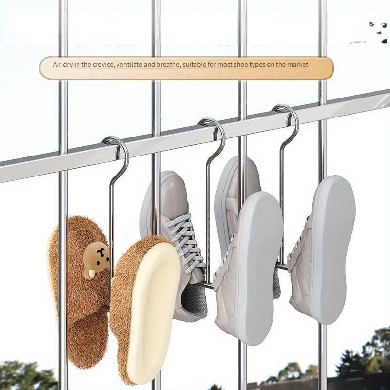 

5pcs Stainless Steel Shoe Hangers, Rust-proof Saver For Closet, Easy , Waterproof Footwear Organizer Hooks