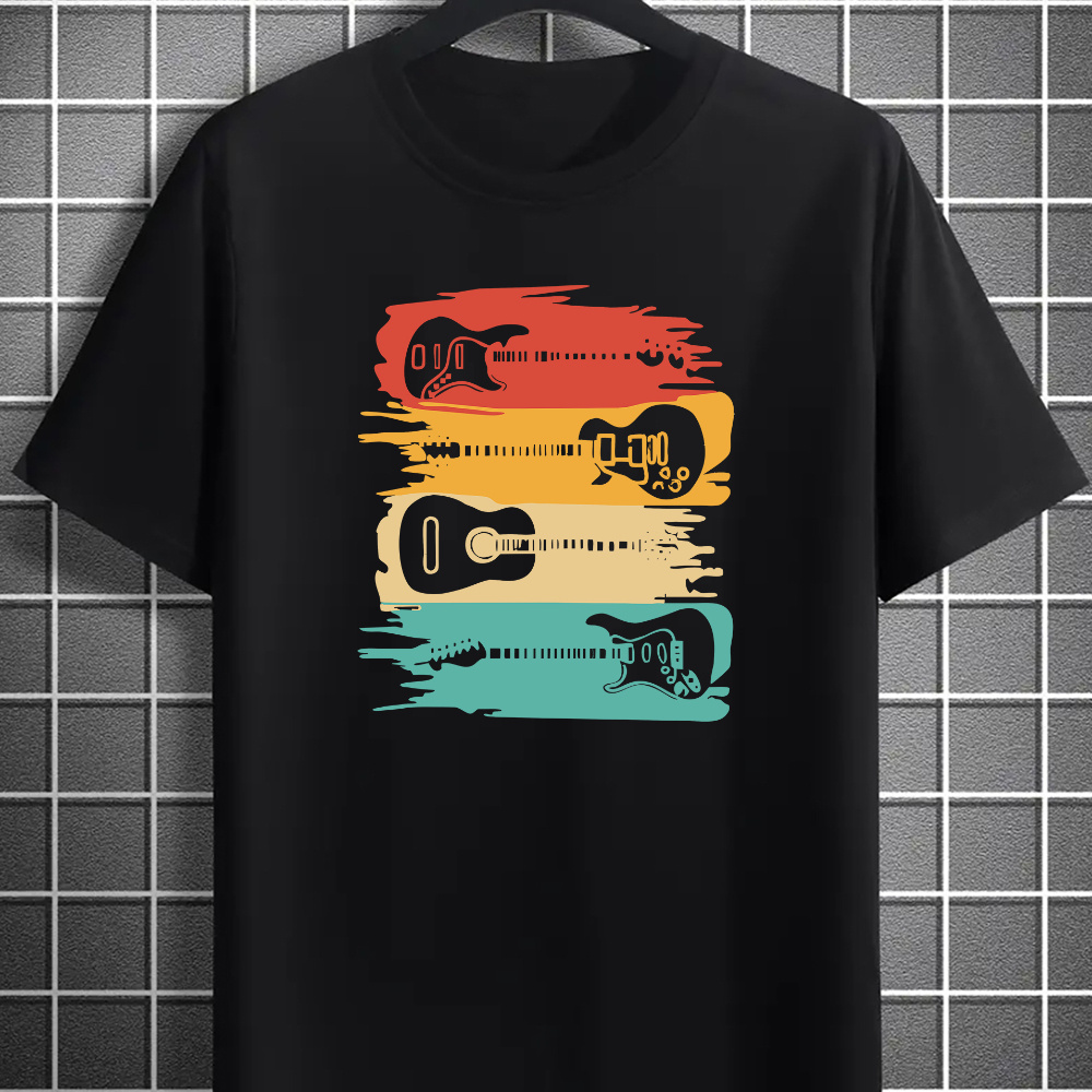 

Guitar T- - , Tee For Summer, For & Camping