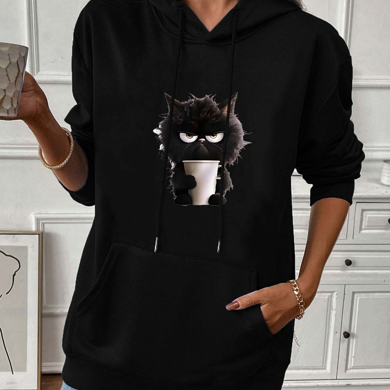 

Fleece-lined Cat For - Long Pullover , For Fall &