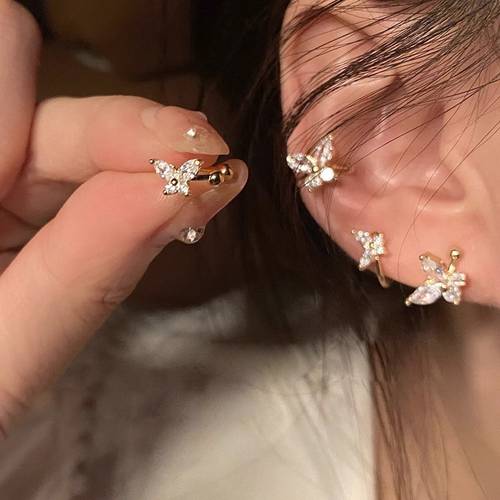 easy exquisite inlaid no pierced ear clip matching people beautiful full sense suitable for vacation travel and shopping