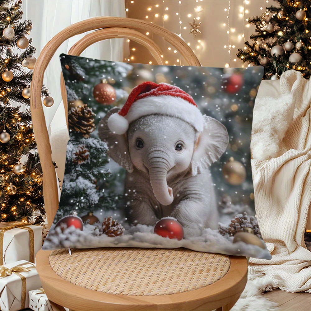 

Christmas , 1pc, , , Cushion For Sofa, Bed, And Car, , Washable - ( Not Included)
