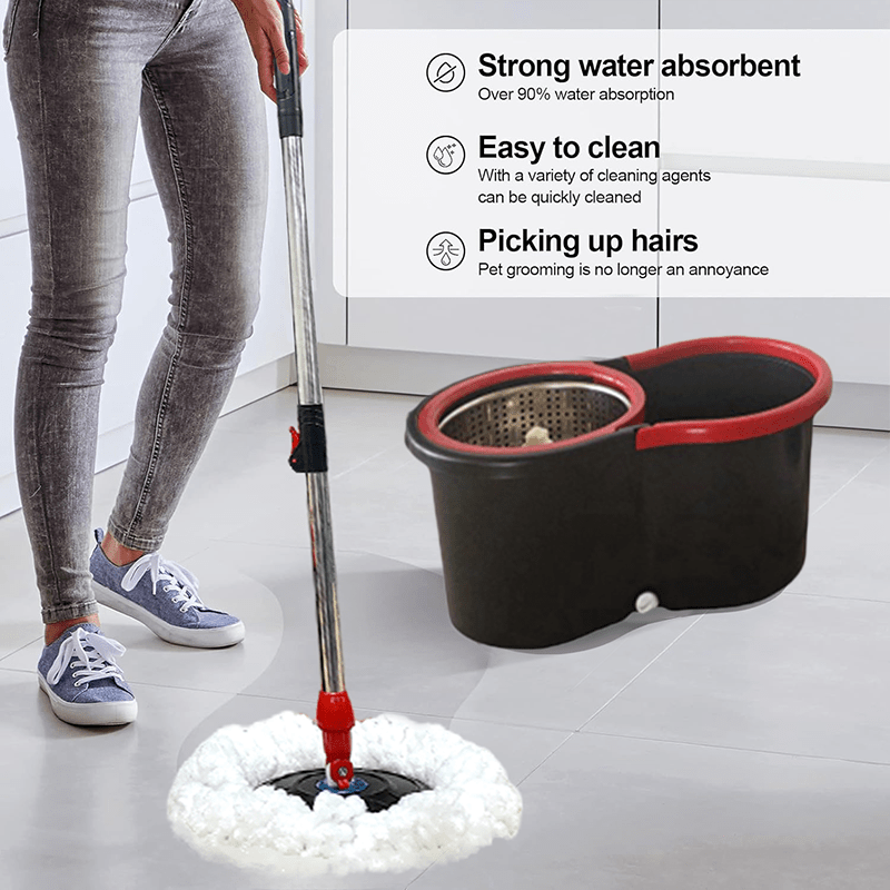 

1 Set Of Mop And Mop Set, Including Replaceable - Mop Cloth, A Rotating Mop And For Cleaning, Suitable For Dry And Wet Use, Suitable For Wooden , , , Etc