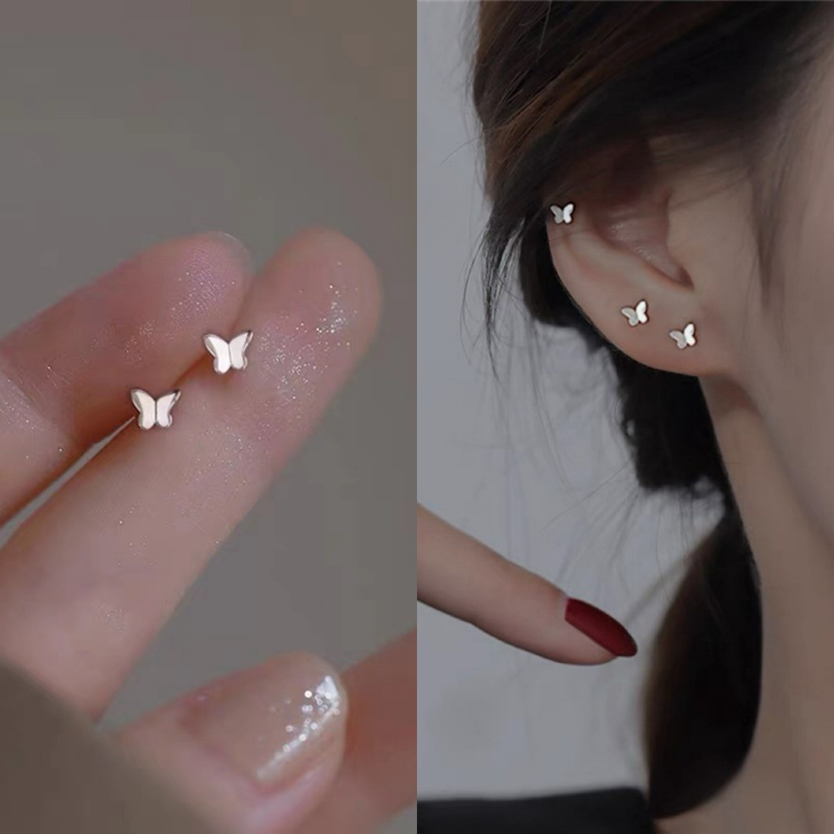 

Une paire de boucles d'oreilles en de papillon et , exquises et élégantes, boucles d'oreilles en cuivre polyvalentes et tendance, parfaites cadeau.