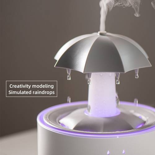 Umbrella type aromatherapy humidifier, which can add essential oils and moisture to keep the space moist, suitable for family bedrooms, offices, ideal Christmas and holiday gifts, glow-in-the-dark, multi-color, rain cloud shape