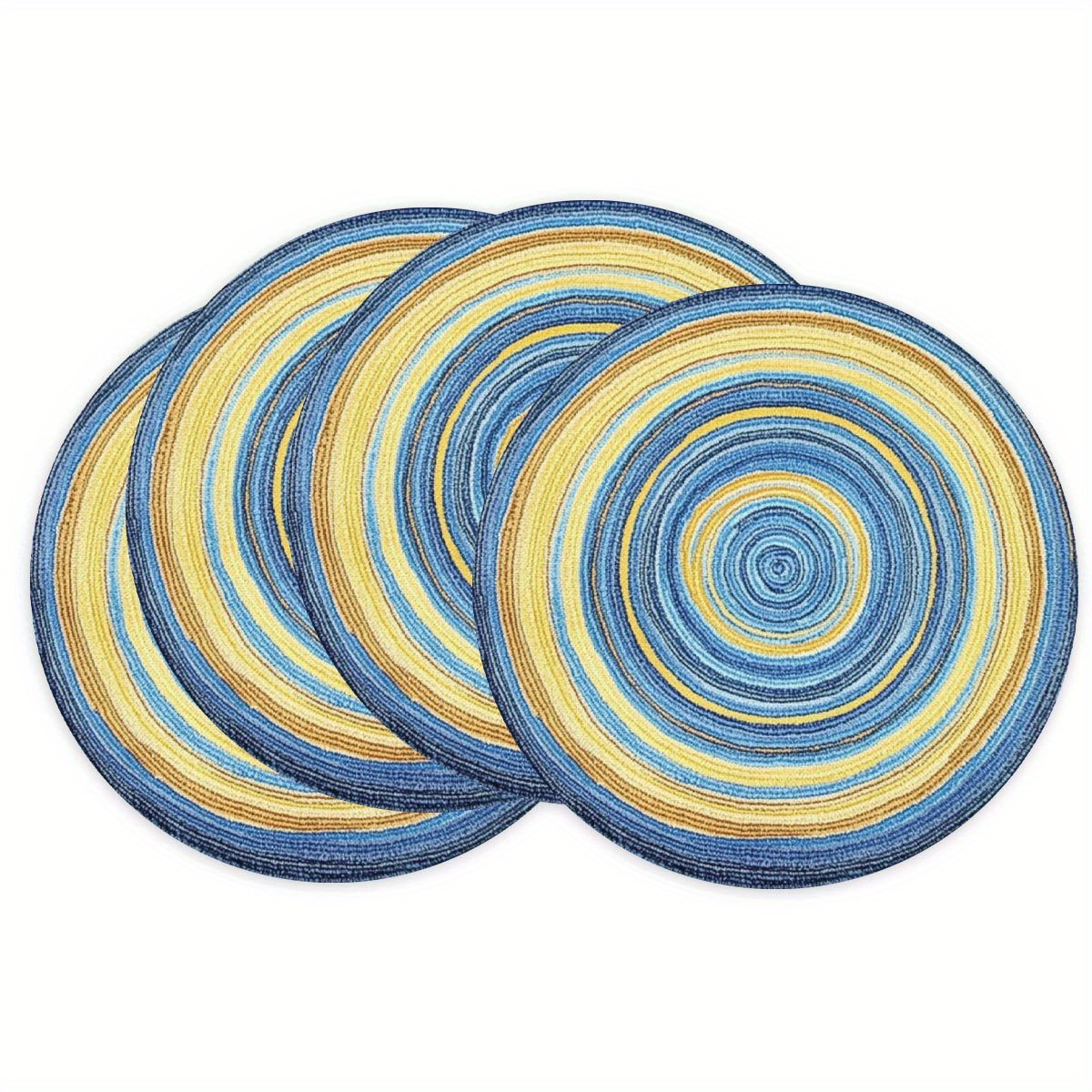 

4pcs Spiral Pattern Round Home Dining And Serving Creative Dinnerware For Breakfast Dinner Dining Decoration 15 Inch