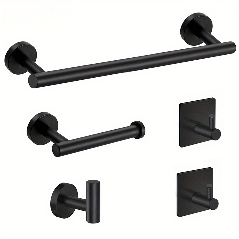 

5pcs Stainless Steel Bathroom Accessory Set - Towel Bar, Toilet , And - , -,