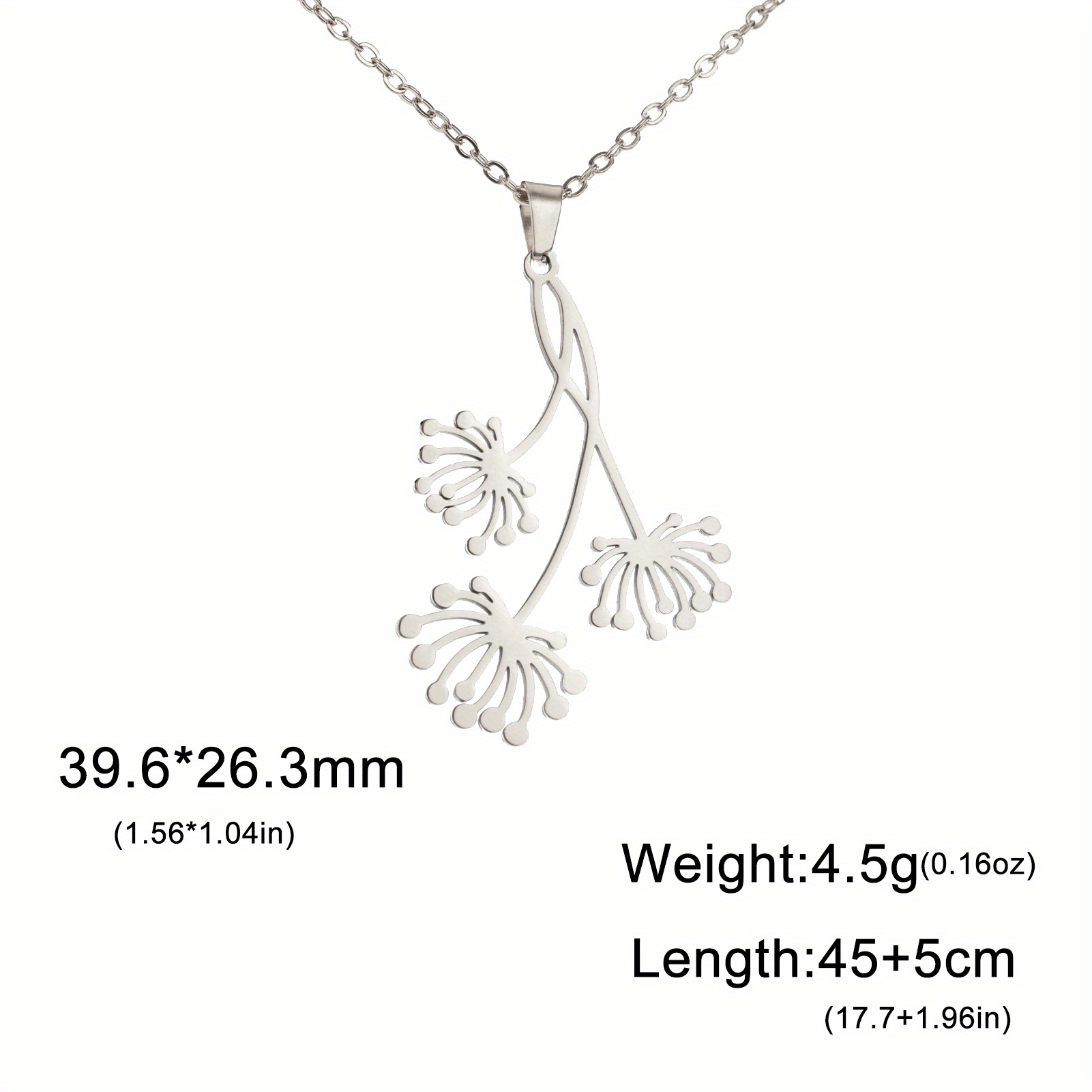1pc Men's Fashion Dandelion Pendant Necklace Stainless Steel Bohemian Necklace Suitable For Daily Wear New Wedding Bridesmaid Jewelry Gift
