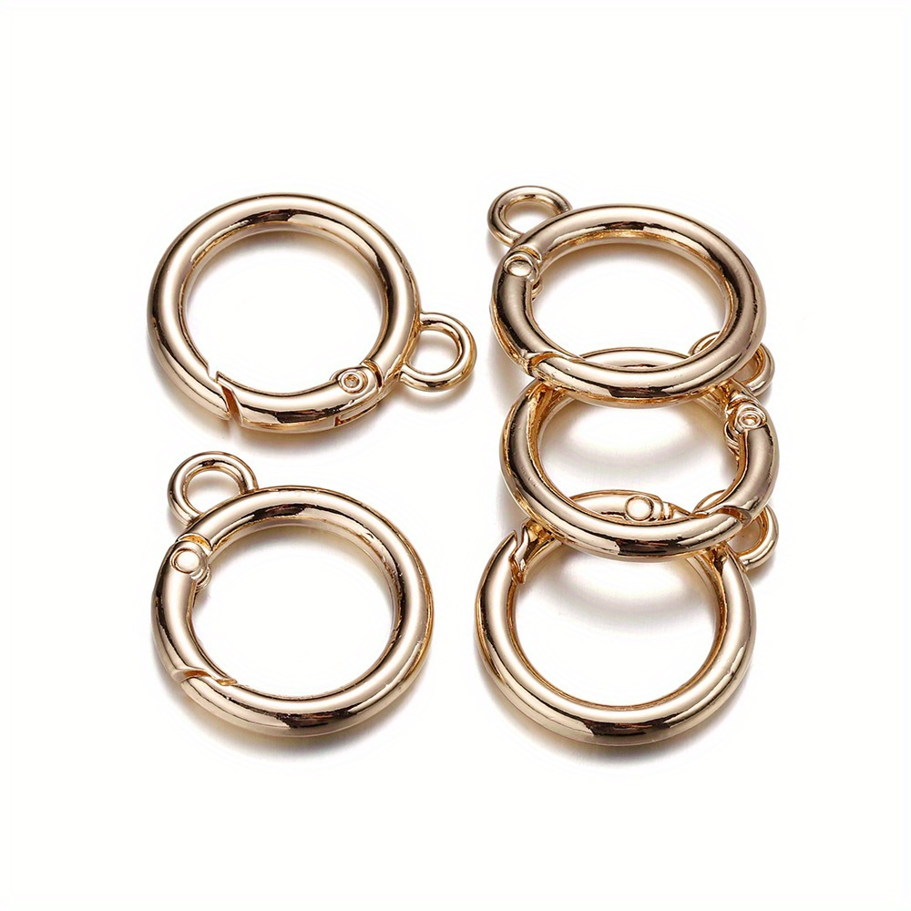 TEMU 5pcs Random Color Swivel Clasp Round Spring Open Jump Rings Key Rings Diy Round Loop Keychains Handbag Making Supplies Accessories