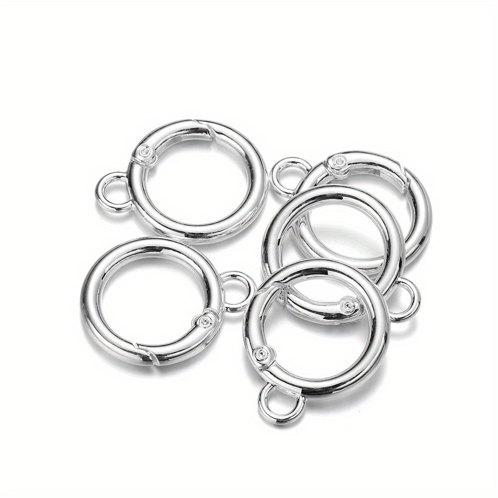 Image of 5pcs Random Color Swivel Clasp Round Spring Open Jump Rings Key Rings Diy Round Loop Keychains Handbag Making Supplies Accessories