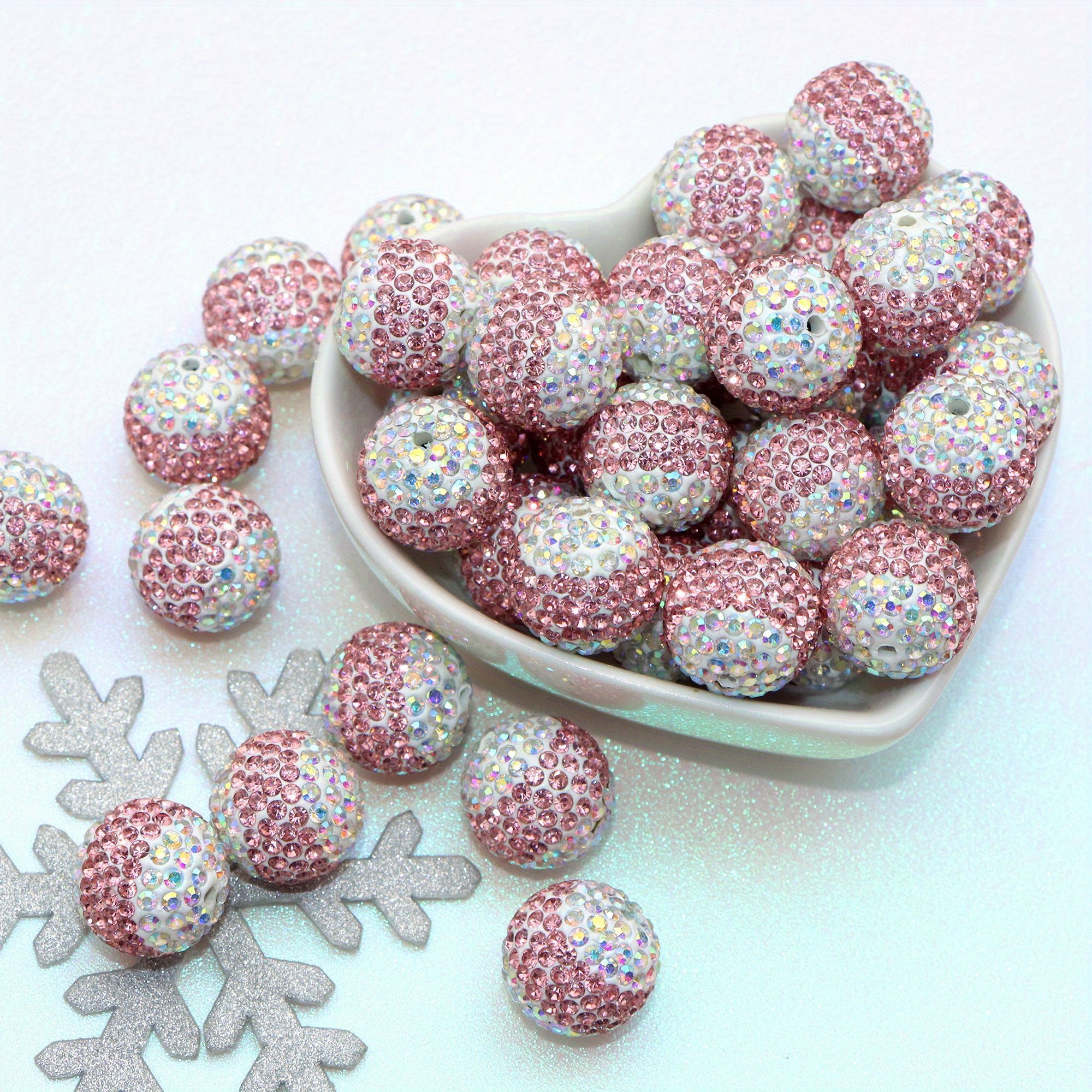 

Pink Sparkling Polymer Beads For & Keychain Crafting,valentine's Day Gift,1pc/set