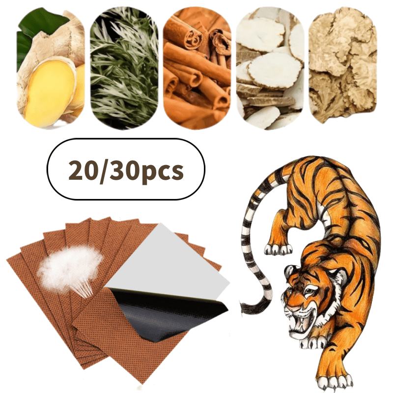 

20/30ginger Patches - 5- For Neck, Shoulders, Back, Knees And Abdomen, Portable Size, No Batteries Required