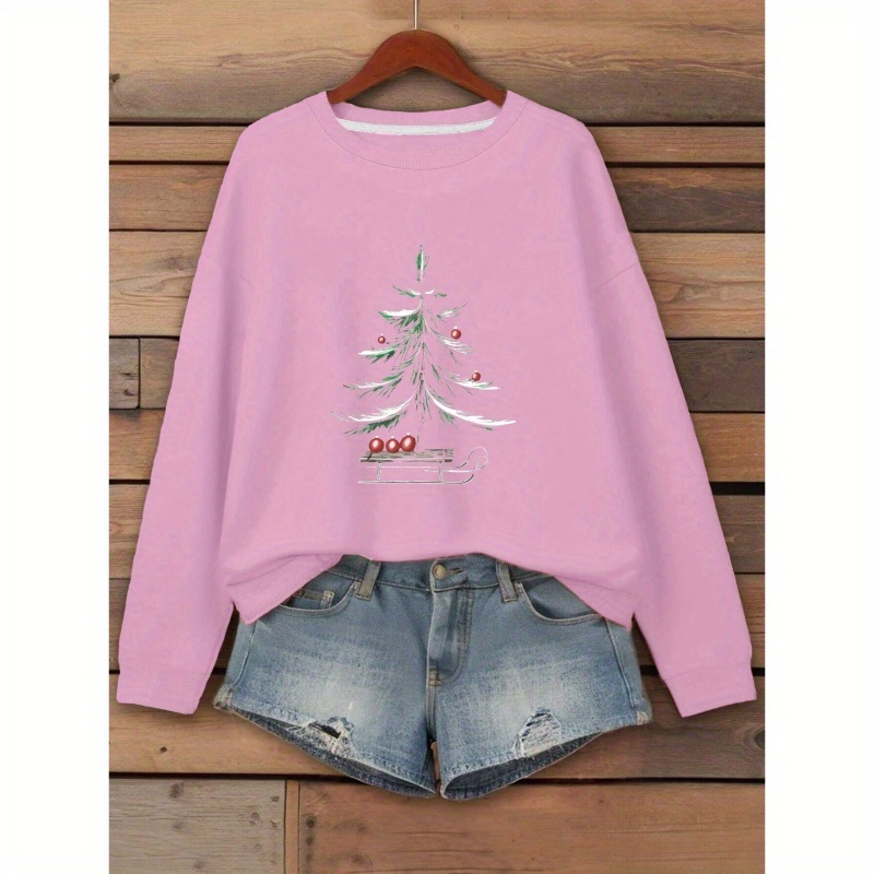 

Christmas Tree Sweatshirt, Long Sleeve Sweatshirt, Women's Clothing