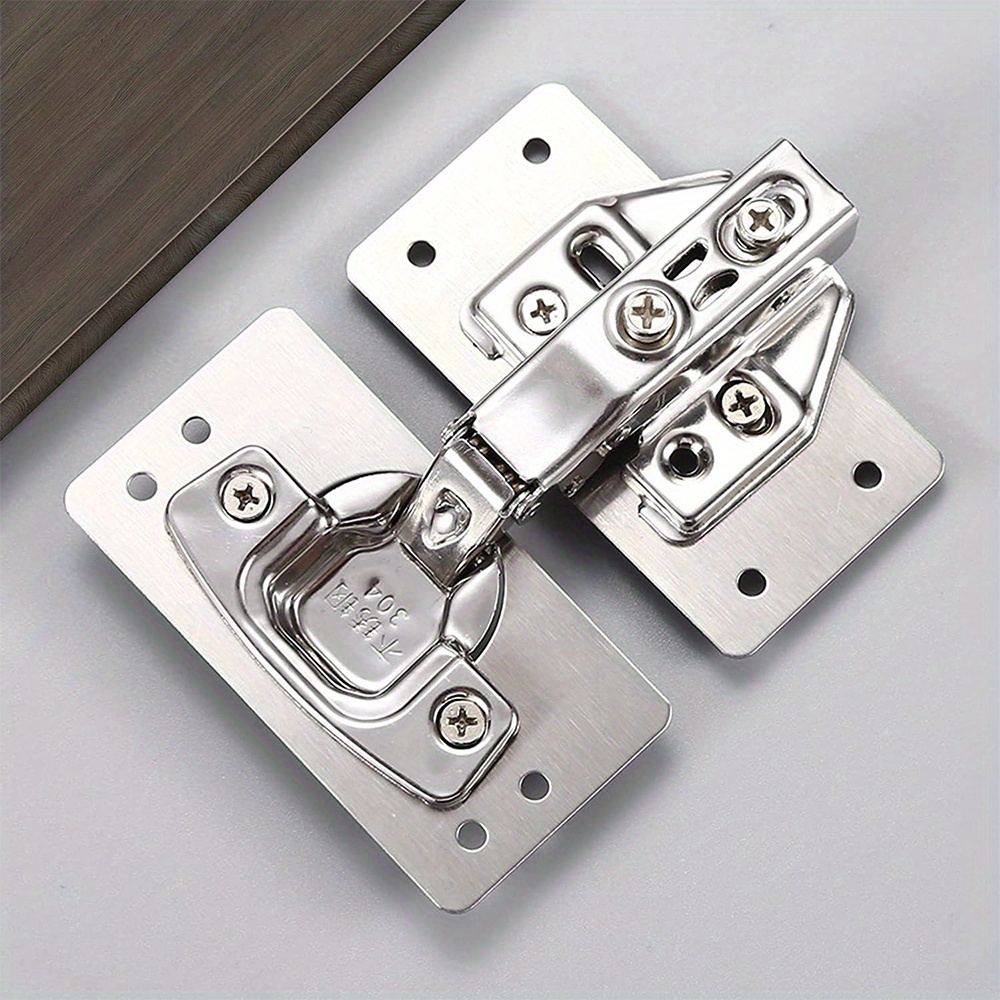 Image of 6pcs Cabinet Hinge Repair Plate Furniture Repair Plate Stainless Steel Screw Fixing Mounting Piece Hinge Repair Plate