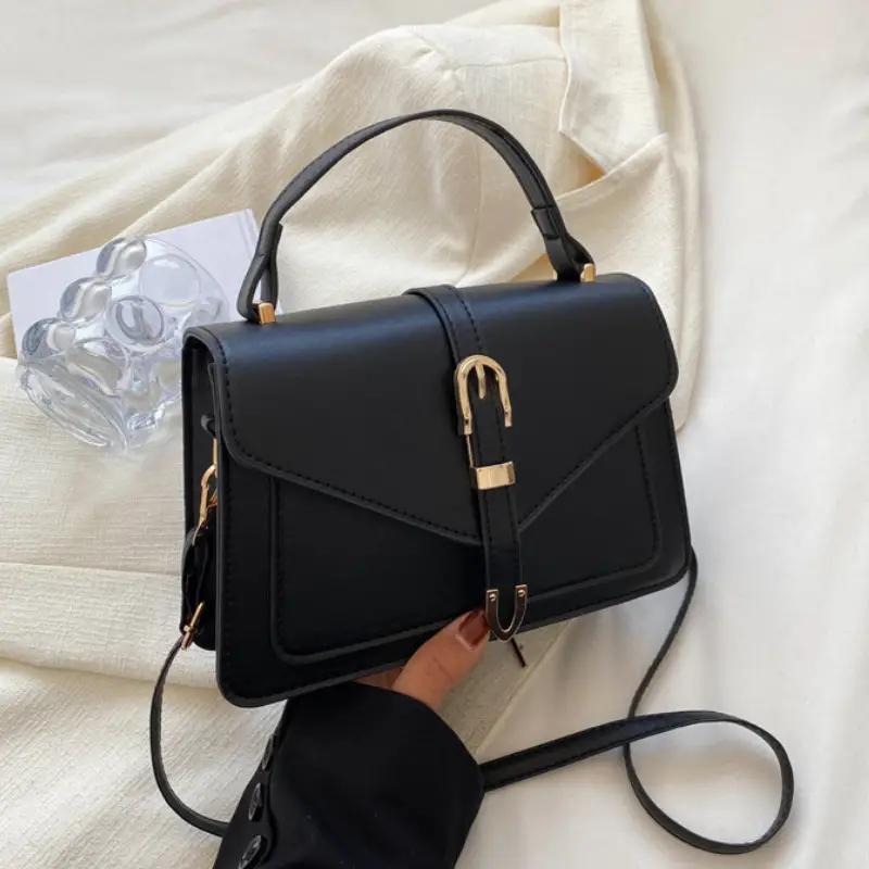 Elegant Women's Crossbody Bag With Painted Edges - Solid Wallet With And Closure, Suitable For Occasions - Bag With Top Handle