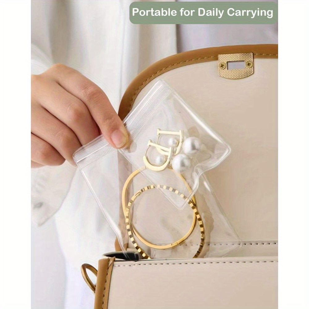   3 in 1 acrylic jewelry organizer with 60 portable bags plastic storage box for earrings rings necklaces bracelets travel friendly jewelry organizer with dividers Product details 6