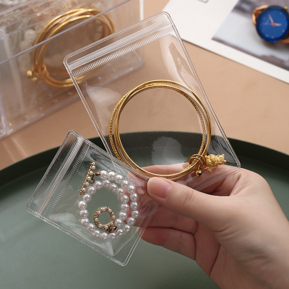   3 in 1 acrylic jewelry organizer with 60 portable bags plastic storage box for earrings rings necklaces bracelets travel friendly jewelry organizer with dividers Product details 2