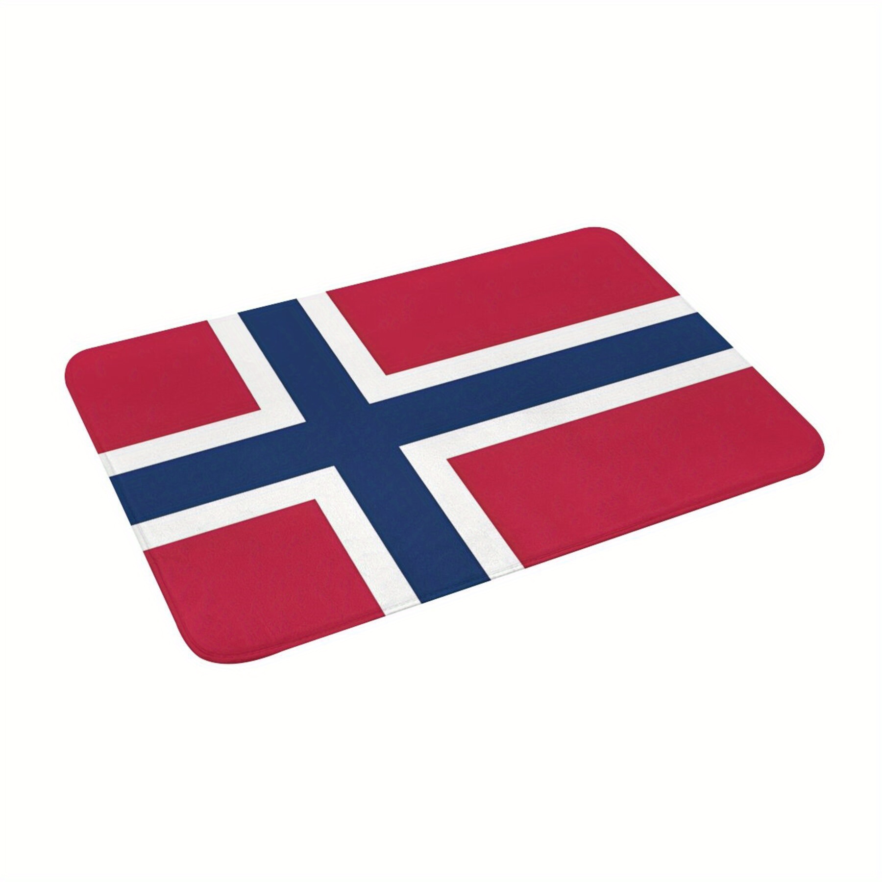 

Norway Flag Polyester Doormat - Machine Washable, Non-slip Backing, Lightweight Rectangle Mat For Indoor/outdoor, Home Decor, Christmas Decoration - 1pcs