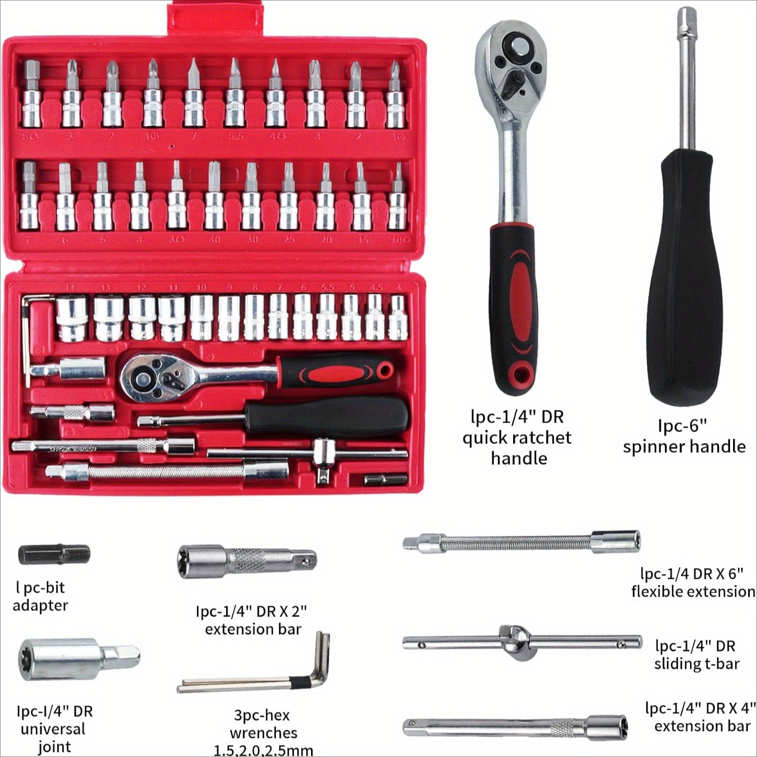 

46- Set, 1/ 4- , - And -, Portable Bit And , For Car, , And Use, Included