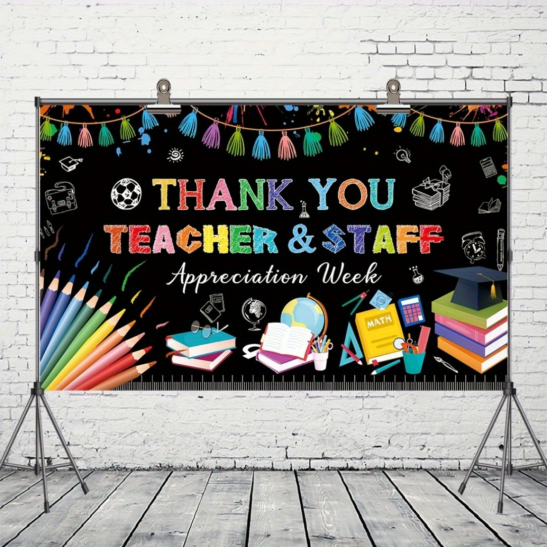 Thank You Teachers Banner Backdrop, Teacher Appreciation