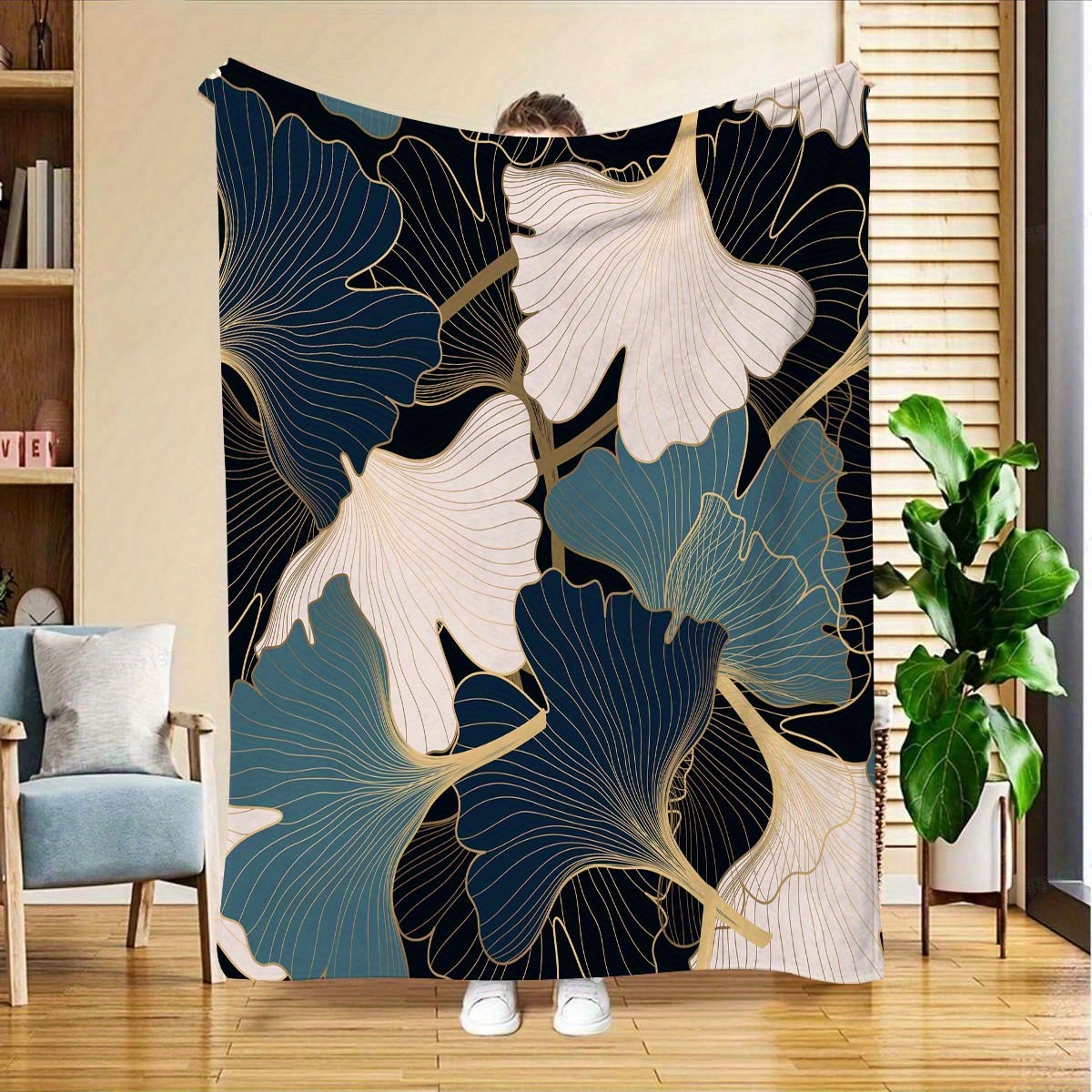 

Cozy Leaf Flannel Throw Blanket - All , Ideal For Couch, Bed, Office & Dorm Decor - , Machine Washable, High-